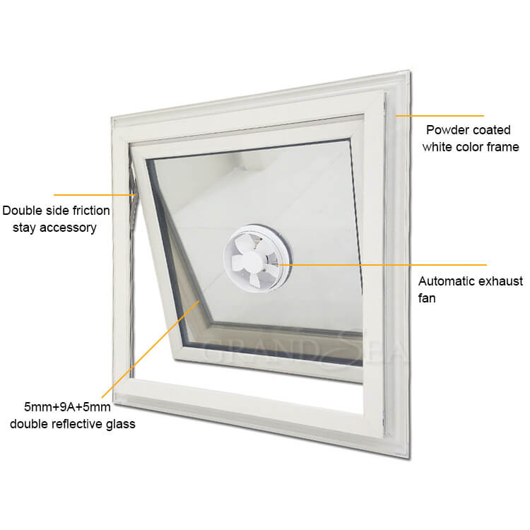awning window with fan design