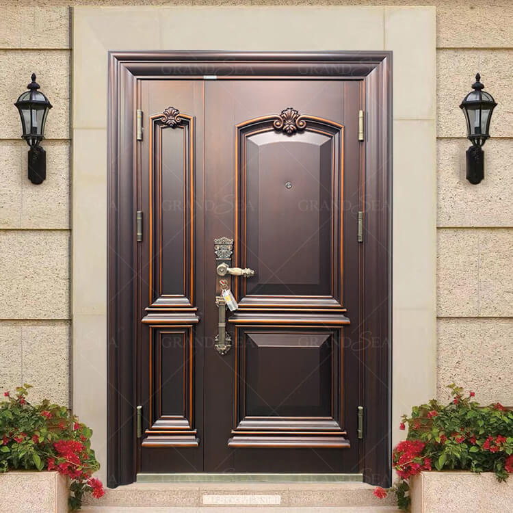 Best Copper Color External Solid Metal Security Front Doors For Homes China,Copper Color