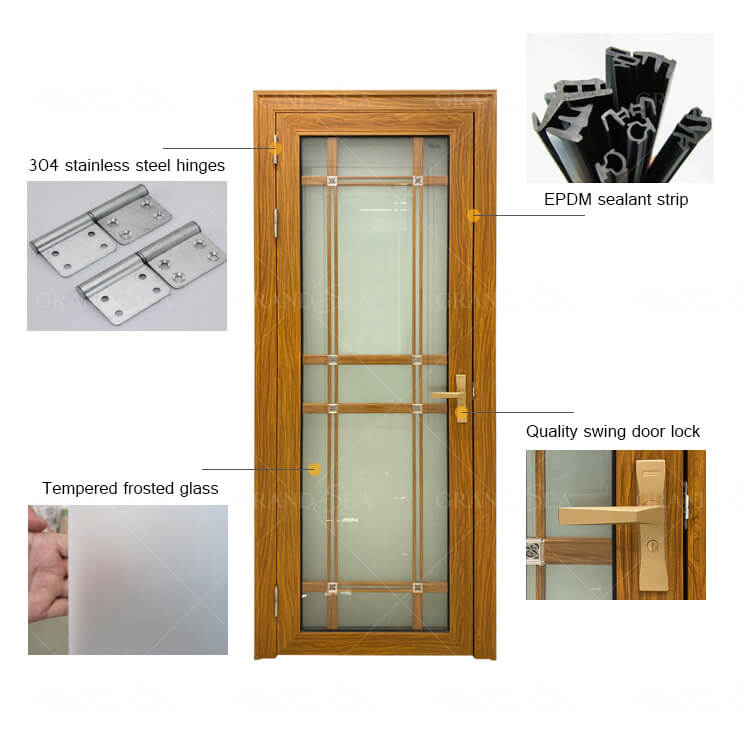 aluminum glass swing door