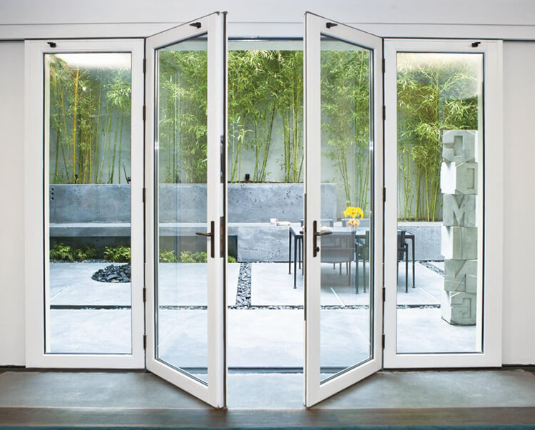 double aluminum hinged door