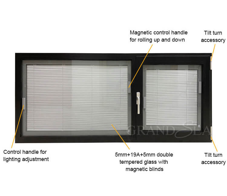 black aluminum tilt turn window