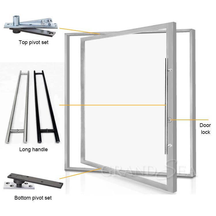 internal glass pivot doors