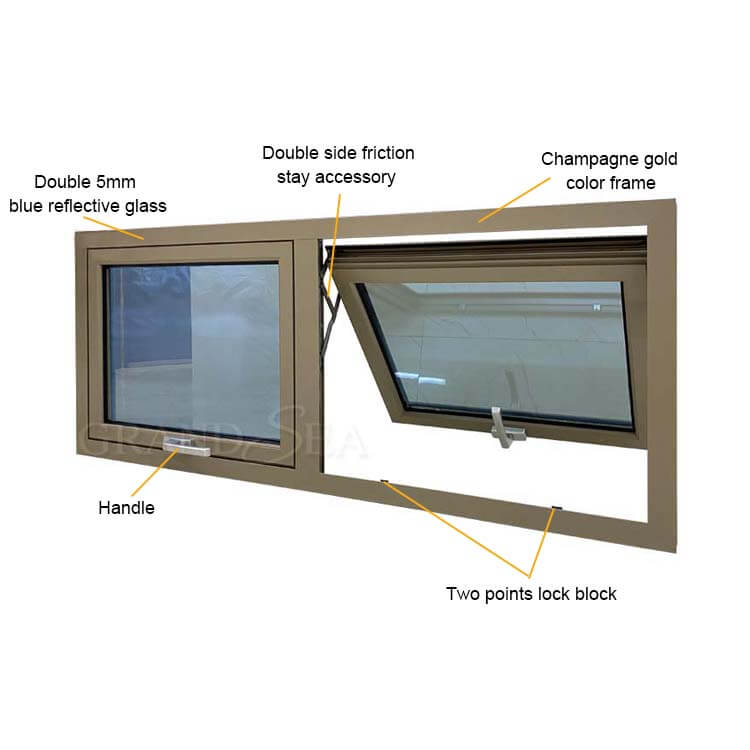 champagne gold aluminum window