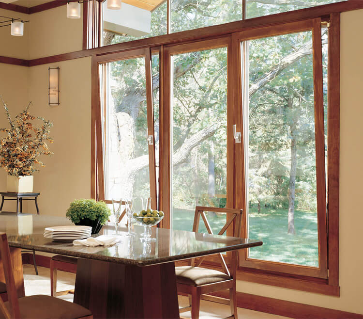 wooden color tilt turn windows