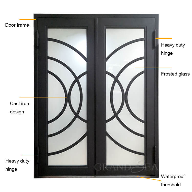 wrought iron glass door