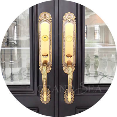 double wrought iron doors