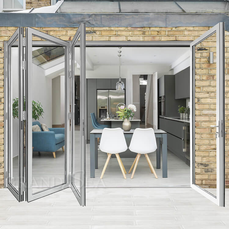 white bi folding doors