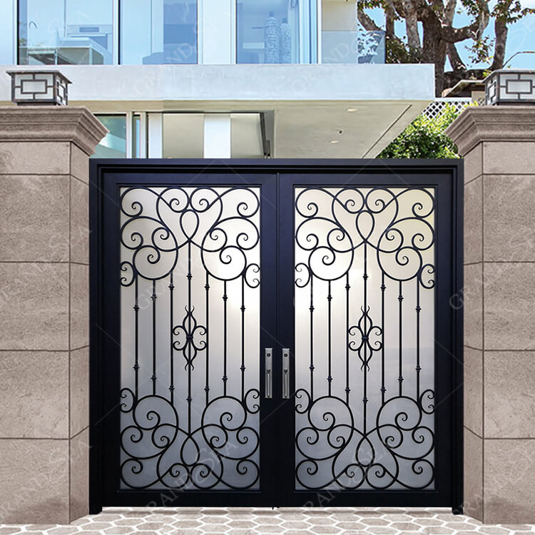 double wrought iron doors