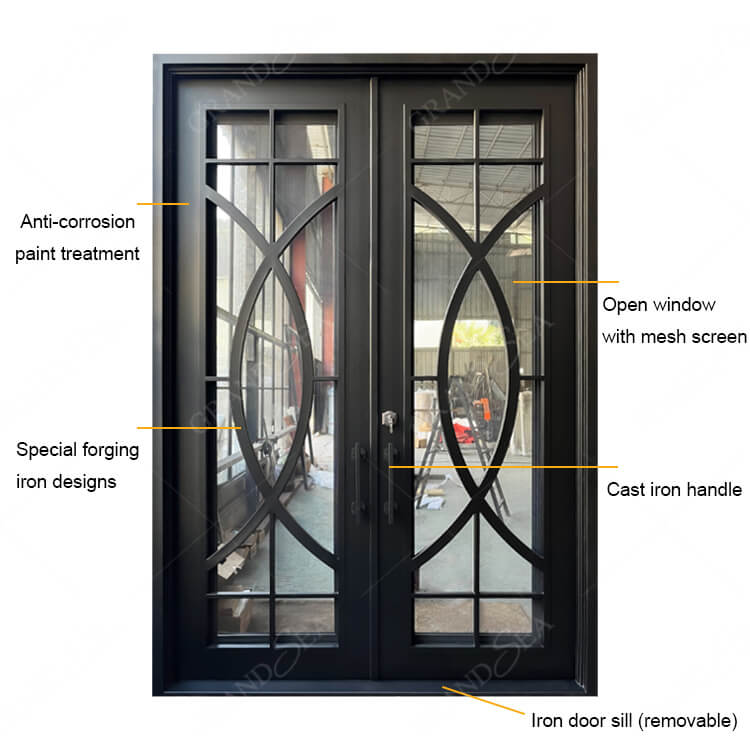 wrought iron entry door