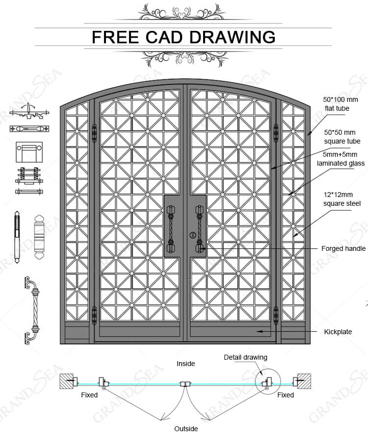 wrought iron front entry door