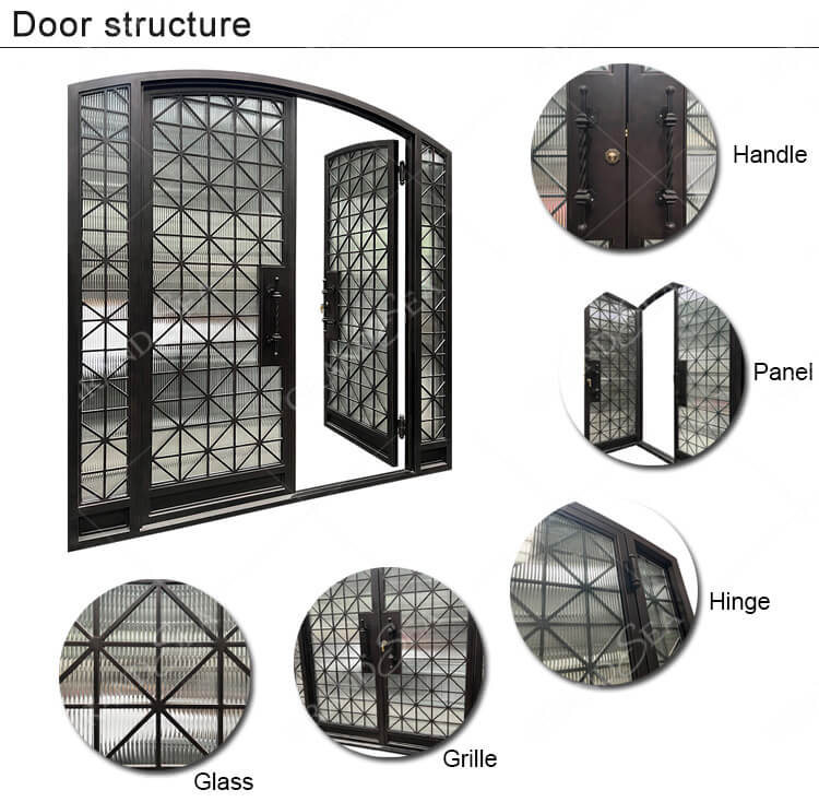 double prehung wrought iron door