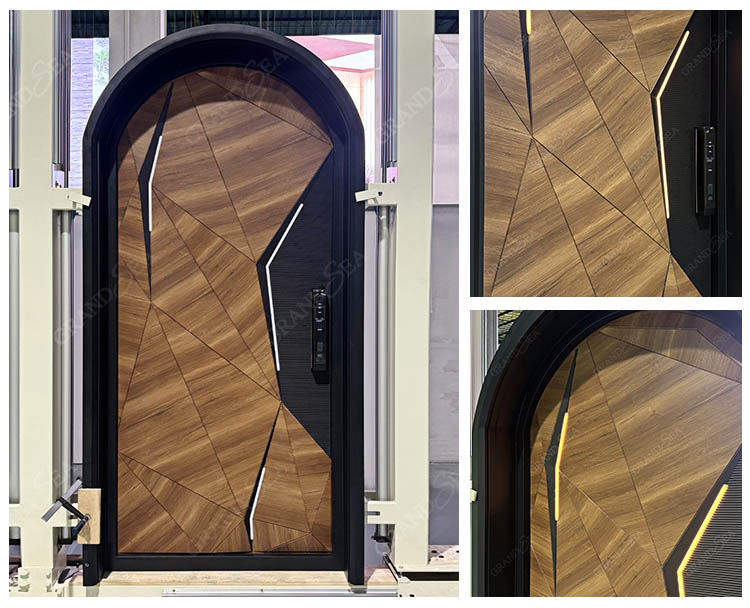 modern wood pivot door
