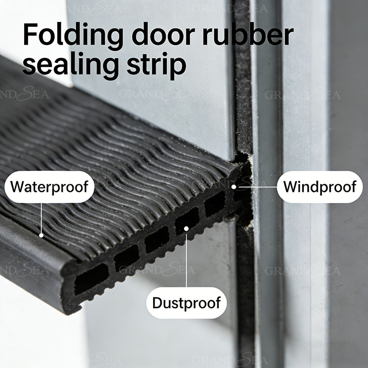 Weatherproof aluminum folding doors