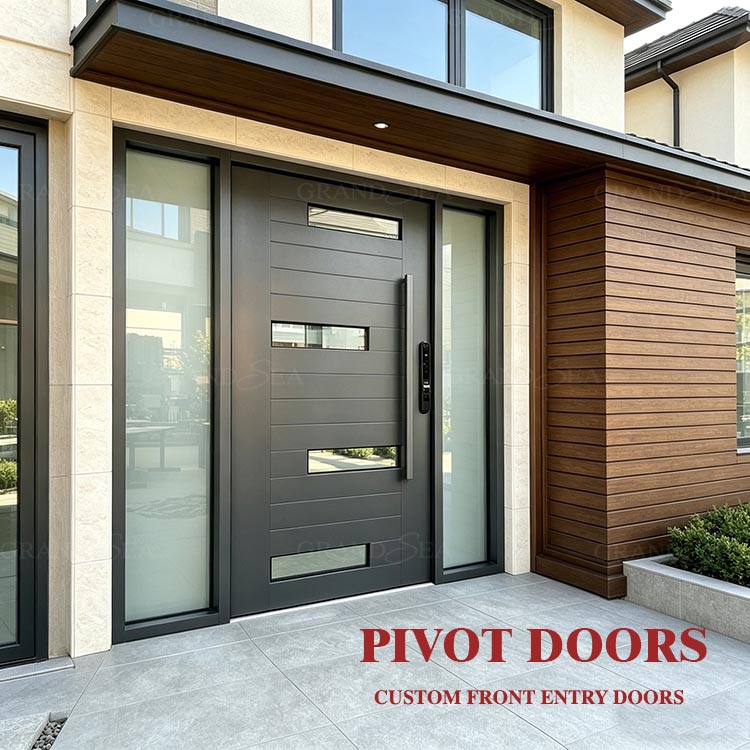 aluminum front door with sidelights