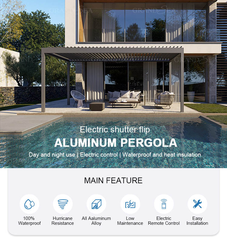 luxury aluminum louvered pergola