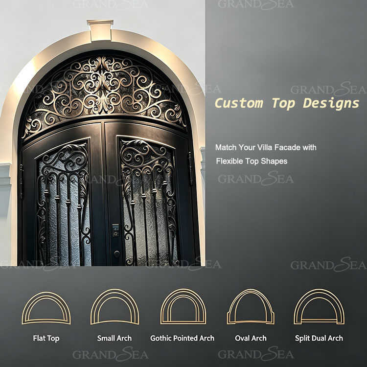 double wrought iron front door