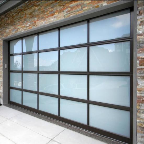 Best Residential Black Color Aluminum, Black Aluminum And Glass Garage Door