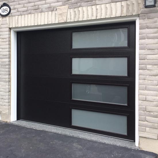 black garage door design