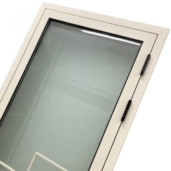 white frame aluminum hinged door