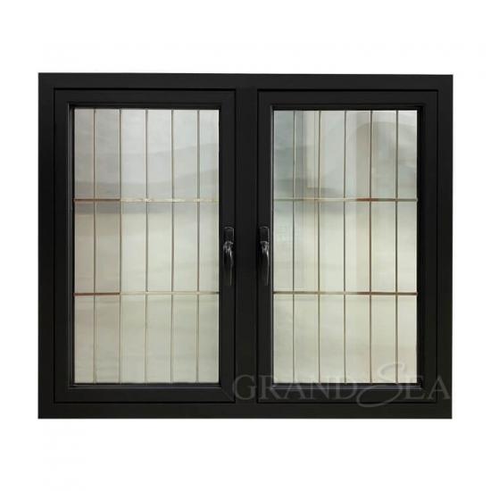 black aluminum casement window