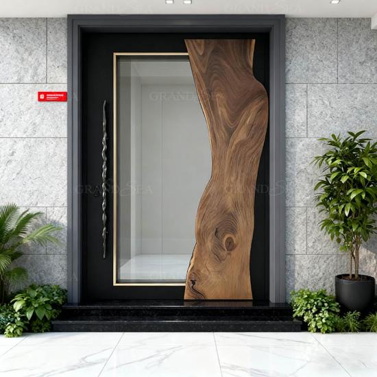 glass horizontal pivot door