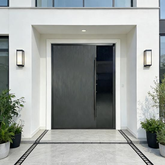 glass pivot doors external