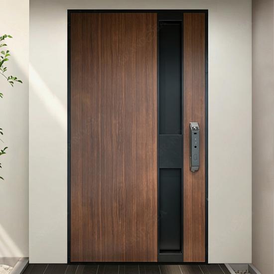 Oversized wooden front door