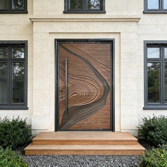 wood pivot front door