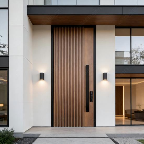 Solid wood pivot entry door