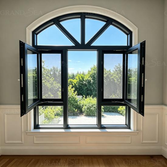 aluminum arched casement window