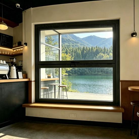 vertical folding glass window