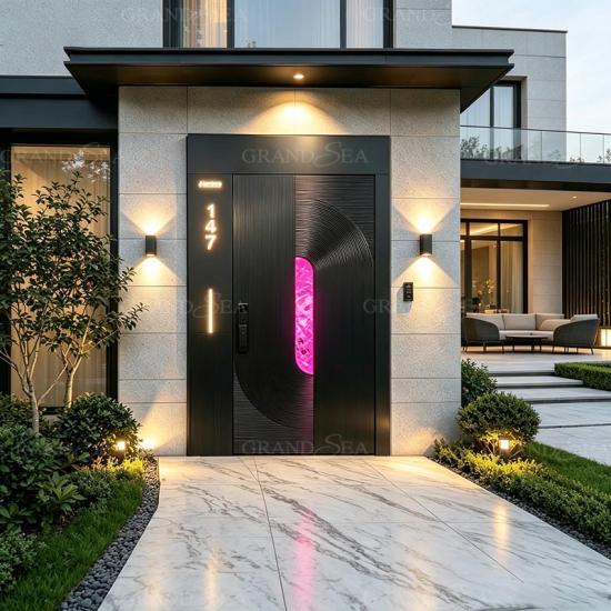 black luxury smart front door