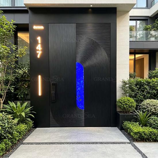 black luxury smart front door