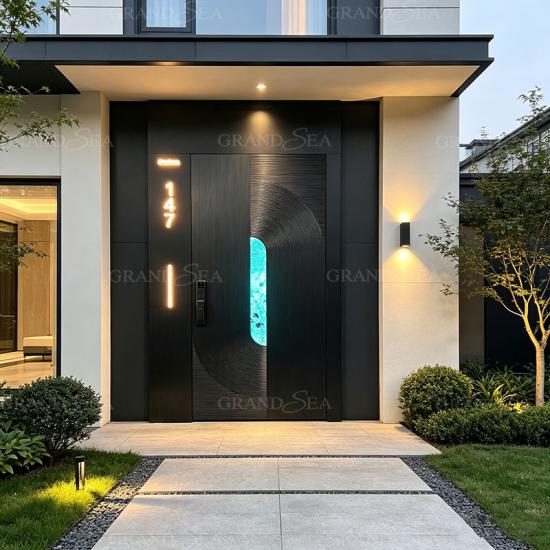 black luxury smart front door