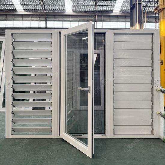white aluminum louver window
