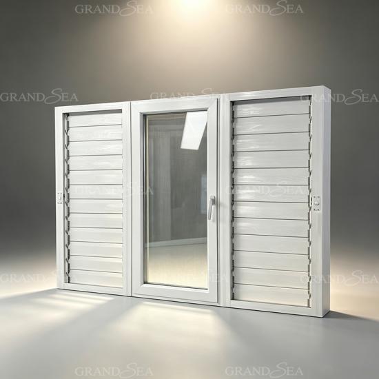 white aluminum louver window