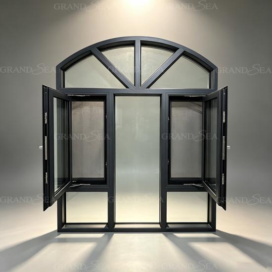 aluminum arched casement window