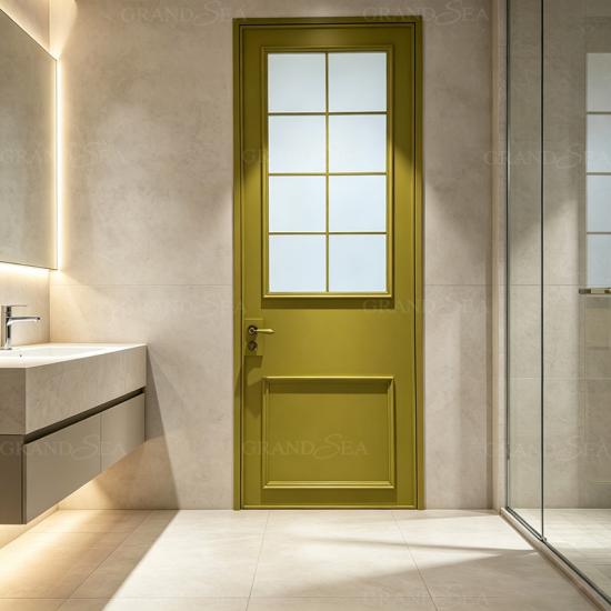 Retro aluminum frosted glass door