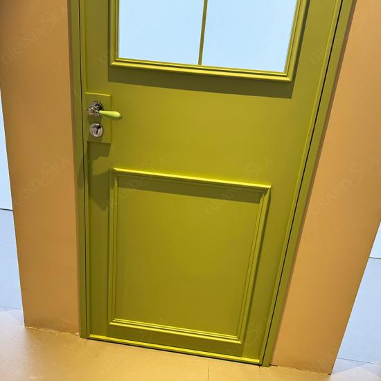Retro aluminum frosted glass door