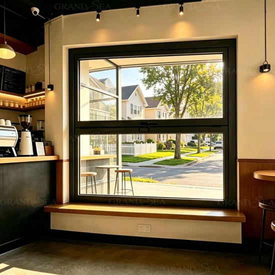 vertical folding glass window