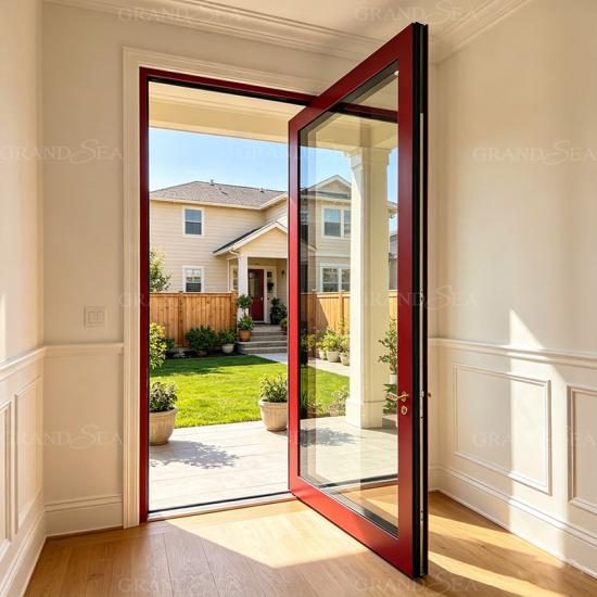 glass aluminum pivot door