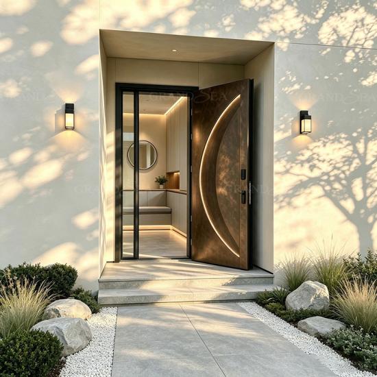 modern aluminium pivot doors