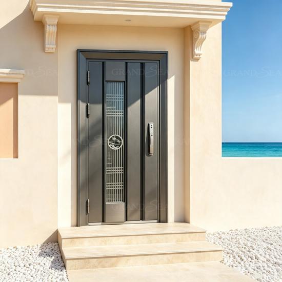minimalist stainless steel Exterior door