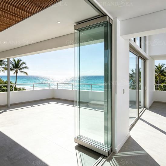 frameless glass folding doors