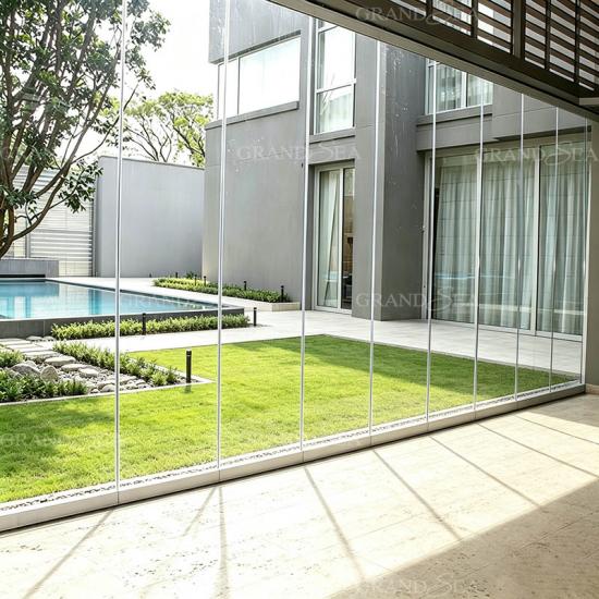 frameless glass folding doors