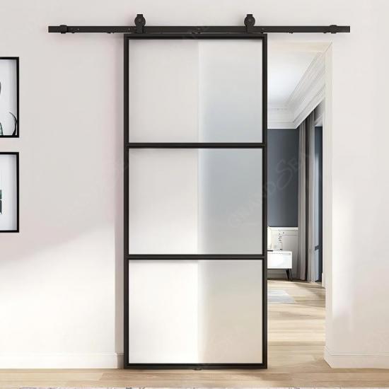 barn doors with glass