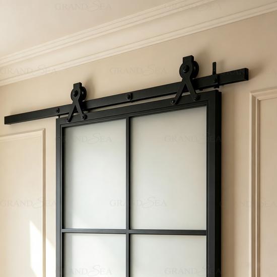 barn doors with glass