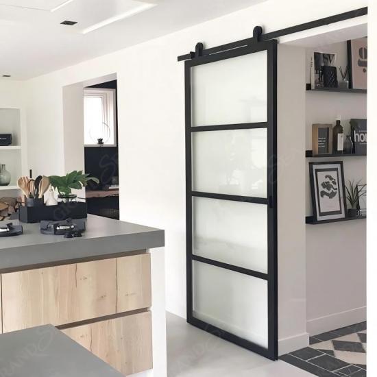 barn doors with glass