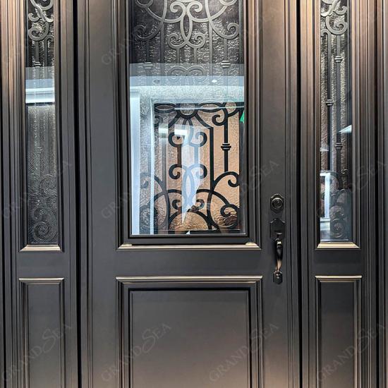 entry door with wrought iron