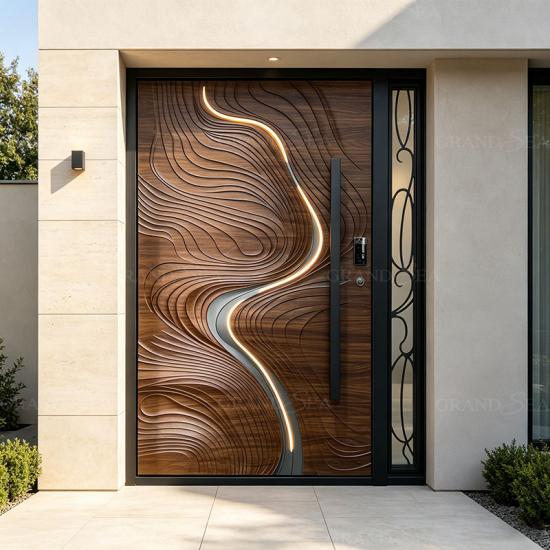 aluminum carved pivot door
